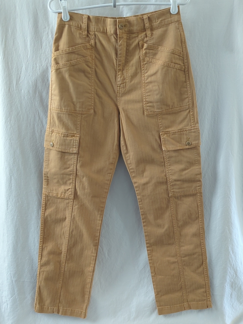 Madewell The Garment Dyed 90s Straight Cargo Pant Sand Dune Tan 27 NN411 NA5688